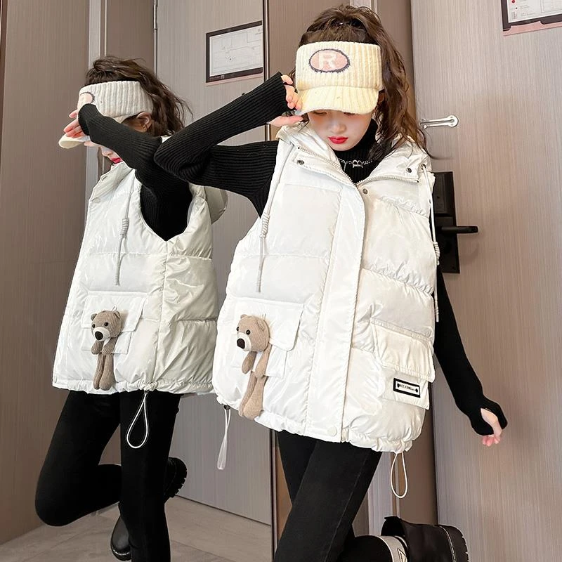 女童秋冬马甲中大童加棉加厚背心坎肩儿童装洋气保暖马夹潮百搭