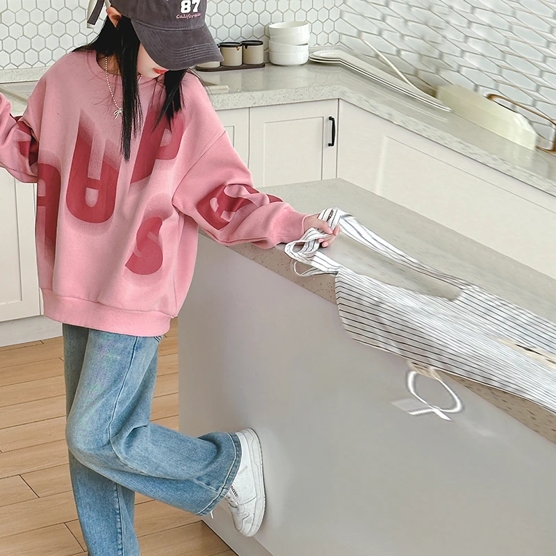 女童卫衣春秋2024新款儿童圆领女大童宽松上衣洋气韩版女孩洋气潮