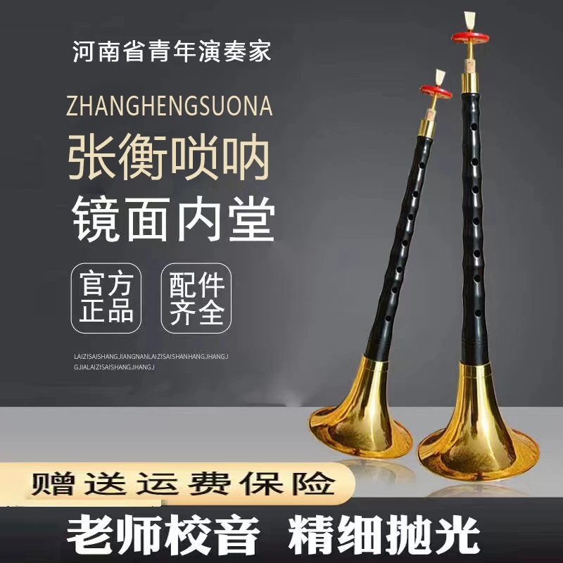 专业级黑檀木唢呐乐器初学者演奏用全套配件
