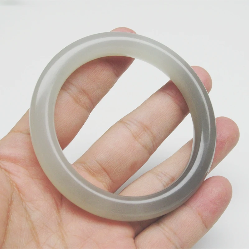 新疆和田玉纯天然玉石女款青海料昆仑山紫白双色手镯玉镯子手环