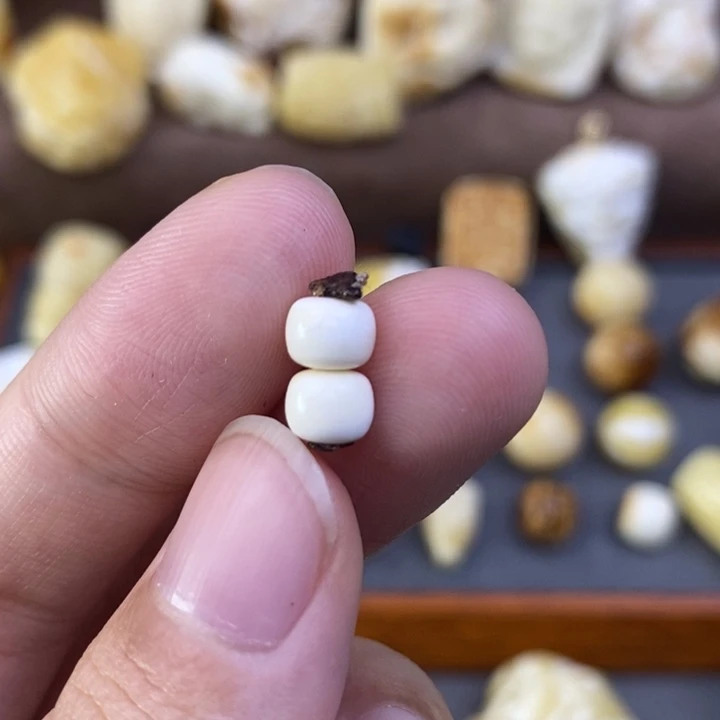 琥珀裸石未镶嵌6对珠微瑕