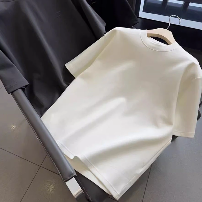 情侣款T恤2024夏季新款百搭简约宽松休闲百搭短袖男女款透气冰凉