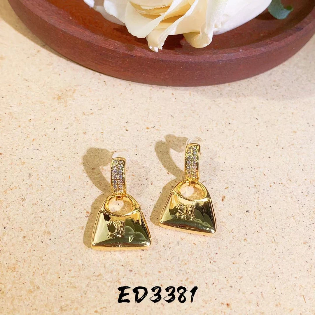铜合金耳饰 气质轻奢时尚百搭ins复古法式精致设计感耳环ed3381