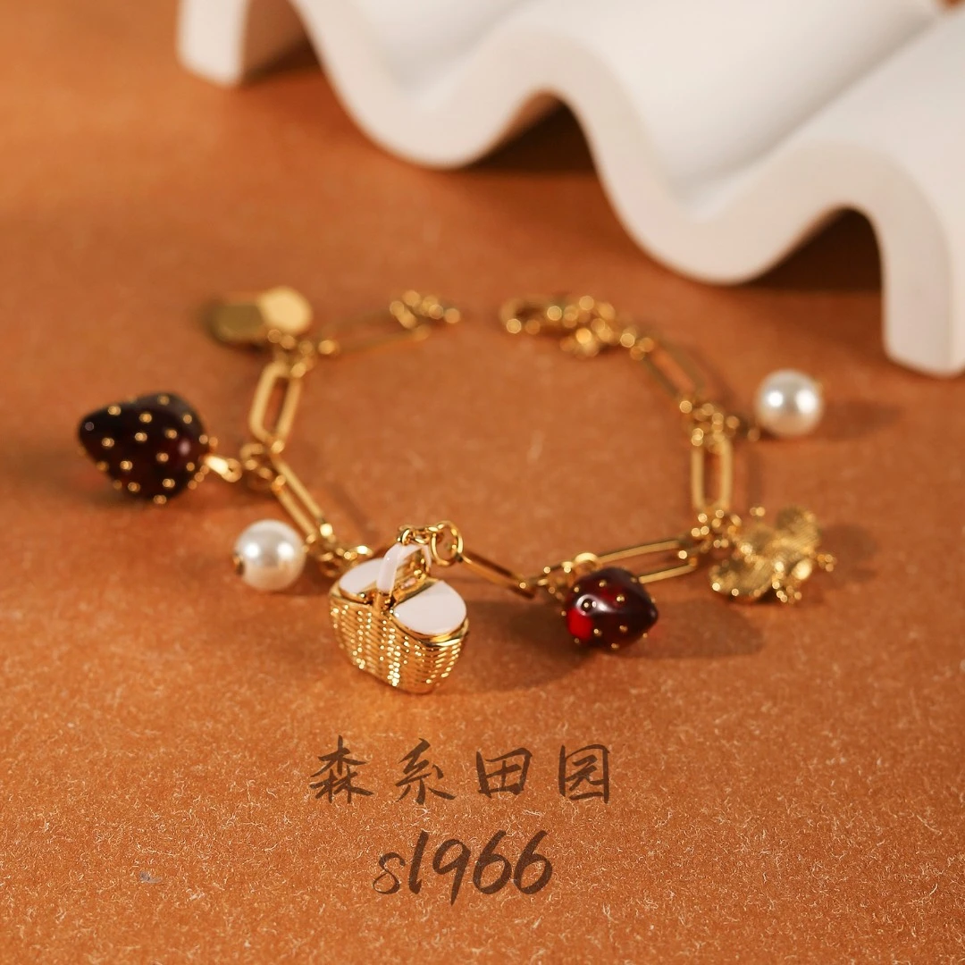 铜合金仿珍珠手链 【森系田园】气质轻奢百搭少女手链sl966
