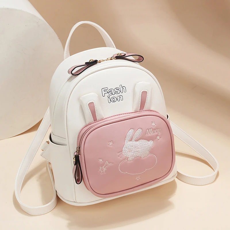 小清新百搭双肩包女包2025新款韩版书包拼色时尚女士小背包旅游包