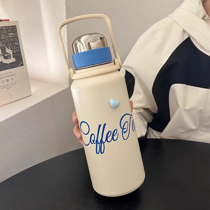 水杯保温杯女生带盖大容量暖壶316秋冬茶水分离2024新款简约杯子