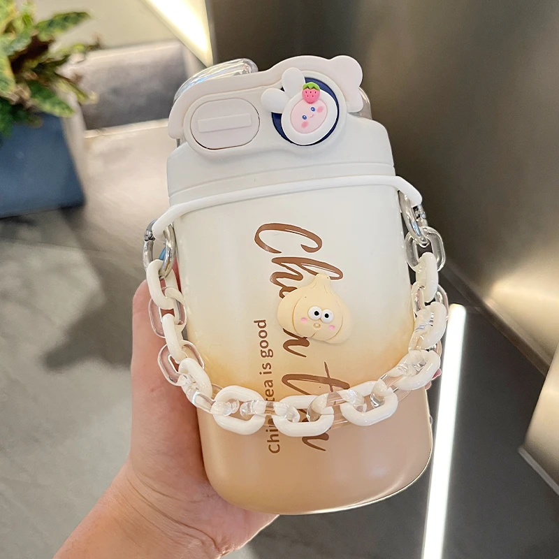 保温杯女高颜值情侣可爱水杯保冷杯便携吸管咖啡杯316不锈钢杯子