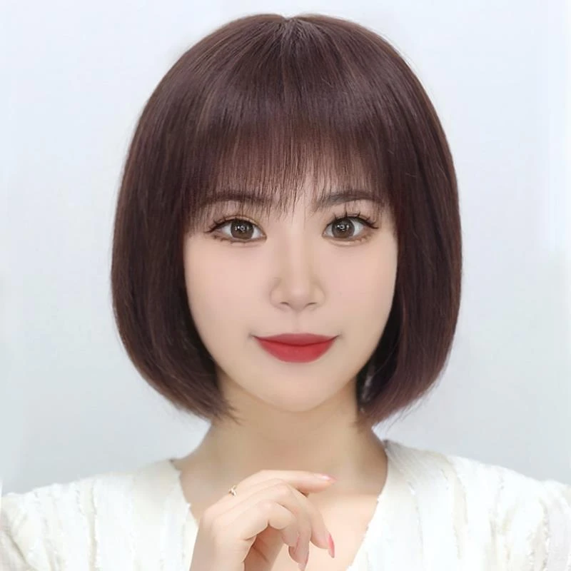 老年假发【重回少女时代】中老年妈妈假发女短真发丝轻薄波波头套