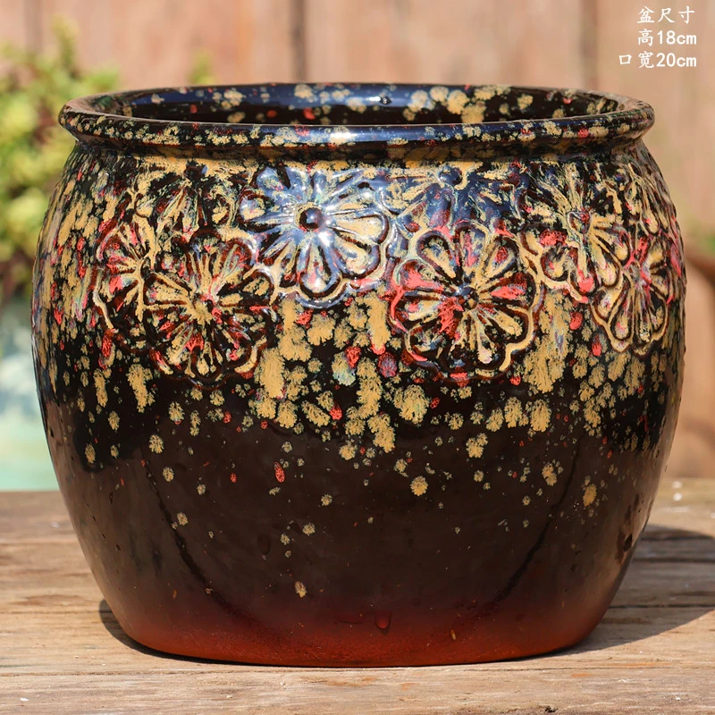 手工粗陶大口多肉植物花盆透气紫砂陶罐高老桩绿植三角梅花盆
