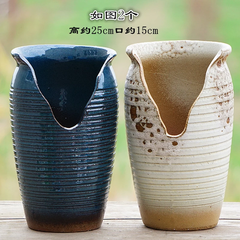 多肉花盆清仓陶瓷大号老桩法师粗陶透气高盆切口创意植物陶土缺口