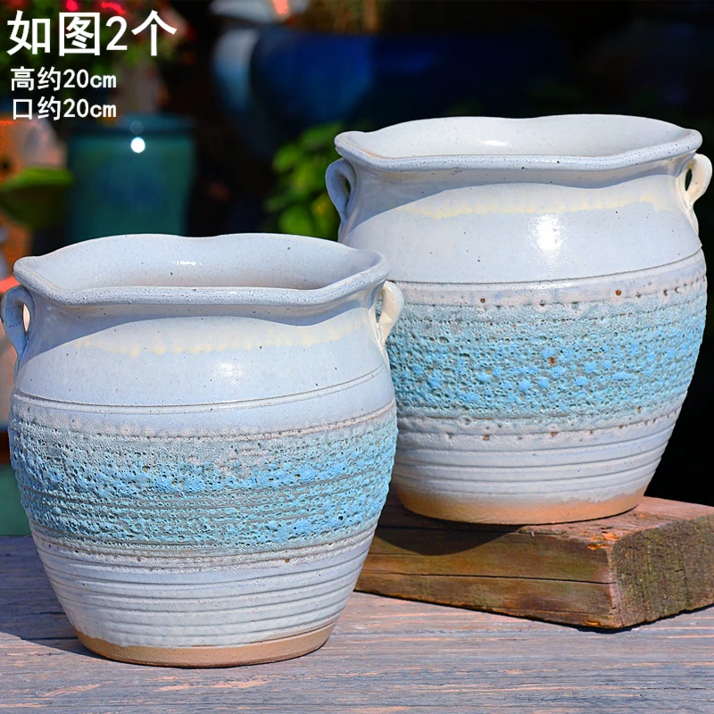 法师老桩透气多肉植物花盆三角梅粗陶瓷大口径中陶罐家用