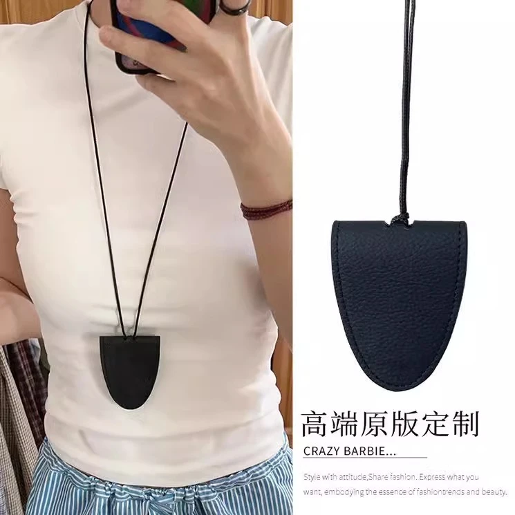 挂脖磁吸多功能皮革墨镜夹项链女款眼镜收纳挂绳脖子装饰挂链配饰