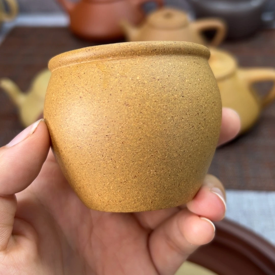 紫砂茶壶黄金段矿料杯