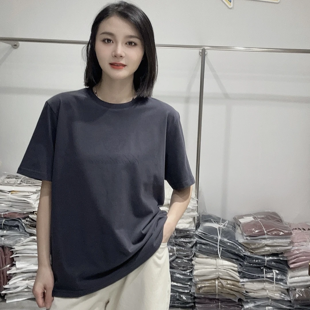 LMM 0731 正品字母印花加厚短袖T恤女韩版休闲宽松百搭上衣
