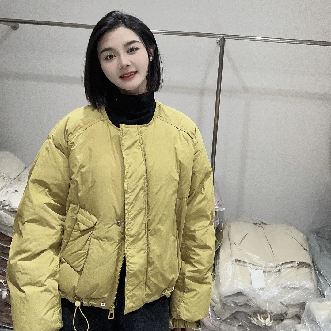 LMM 2510 高端欧货2024冬季新款极简风休闲抽绳白鸭绒羽绒服外套