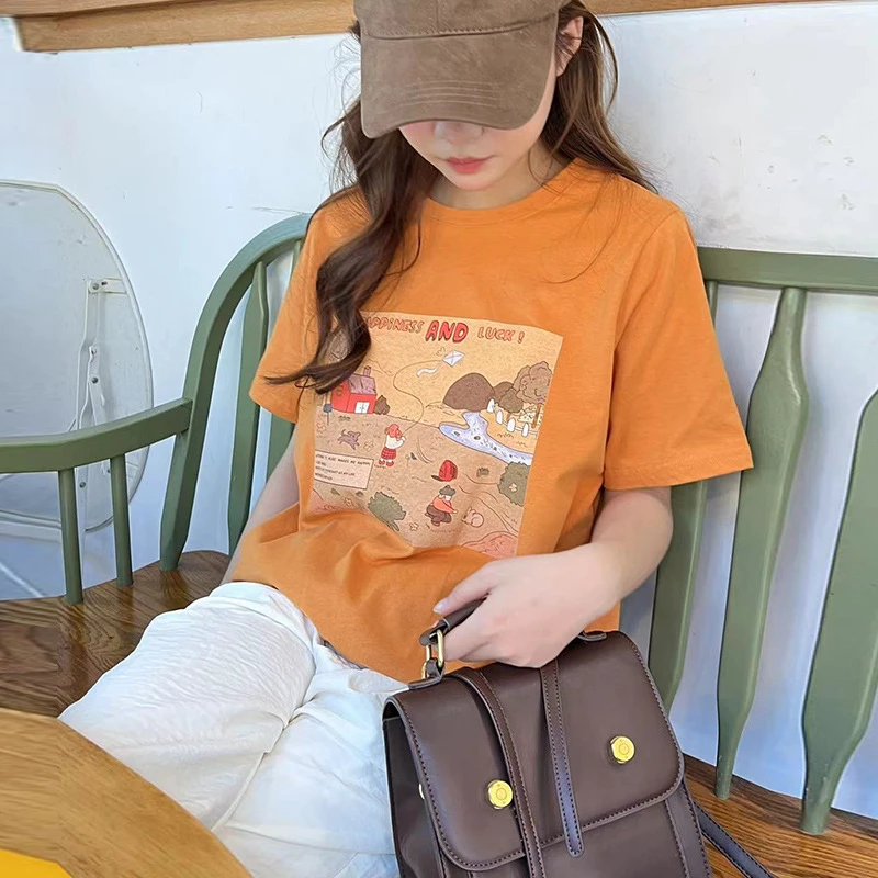 高考毕业季时尚休闲百搭女士夏季小众单肩网红洋气春夏潮流T恤T83