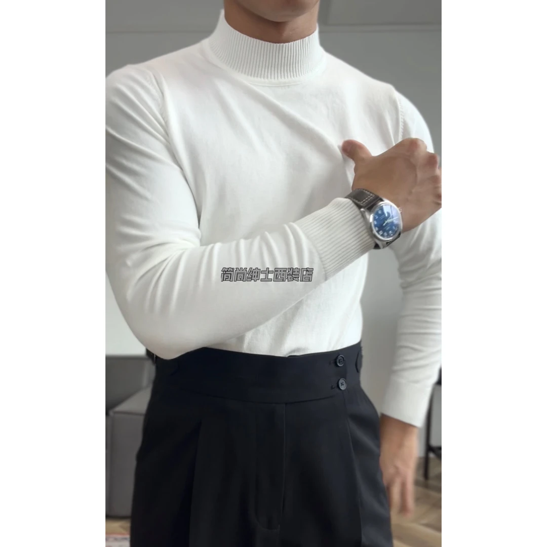 男士修身保暖绅士百搭针织打底毛衣