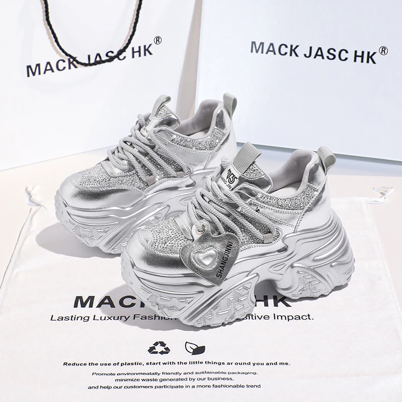 MACK JASCHK潮流休闲老爹鞋女2025春季新款松糕厚底内增高女鞋