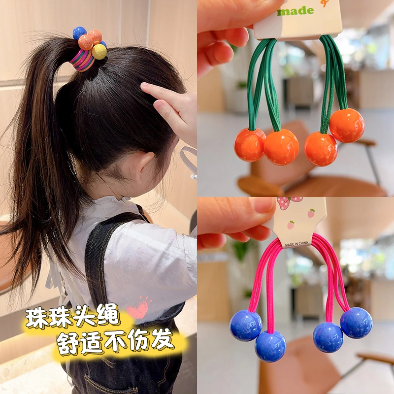 儿童头绳糖果色皮筋发圈扎马尾长发绳圆球彩色头饰公主不伤发发饰