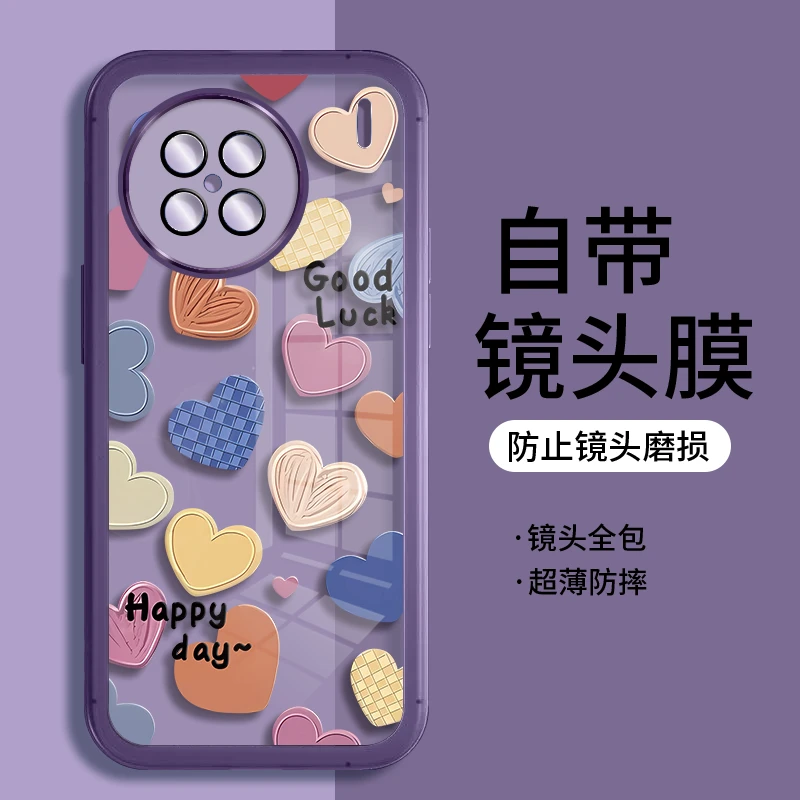 适用VIVOX90手机壳X90PRO透明X90PRO+硅胶自带镜头膜网红潮牌爱心