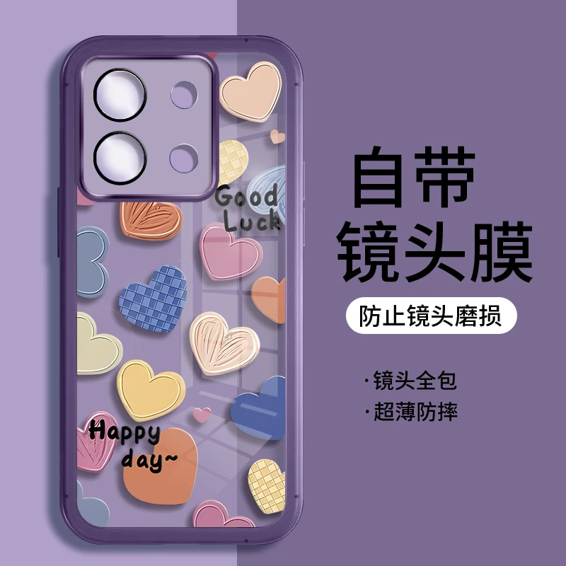 适用红米note13手机壳note13pro透明硅胶新款全包自带镜头膜爱心
