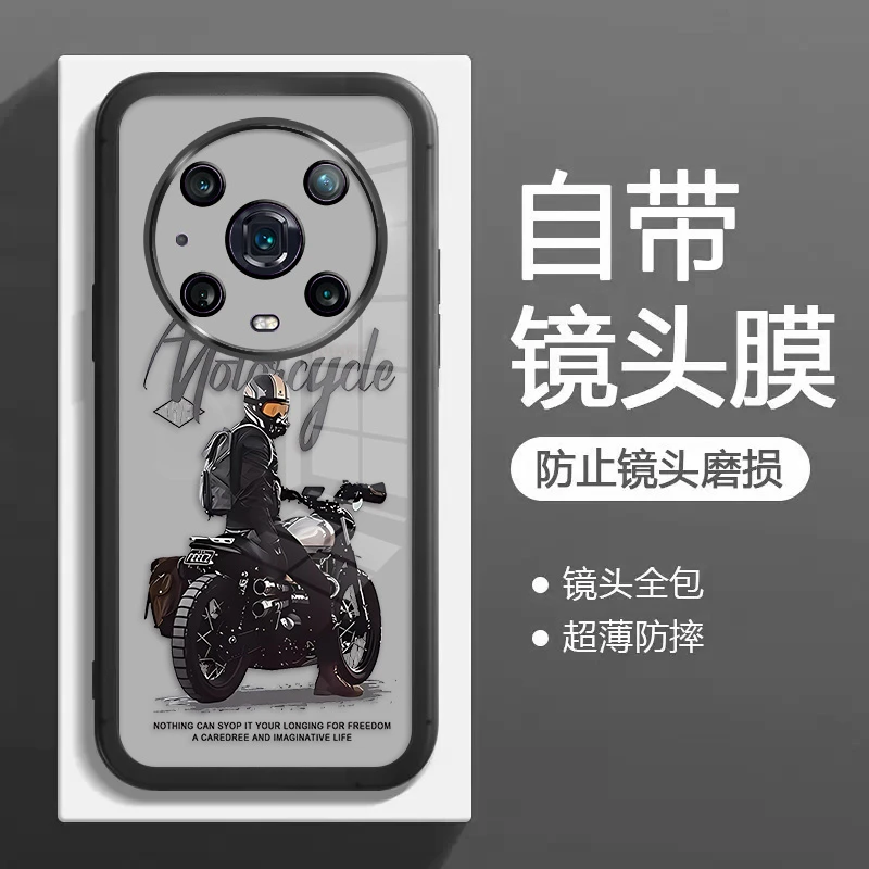 适用荣耀magic4手机壳magic4pro硅胶透明网红新款自带镜头膜摩托
