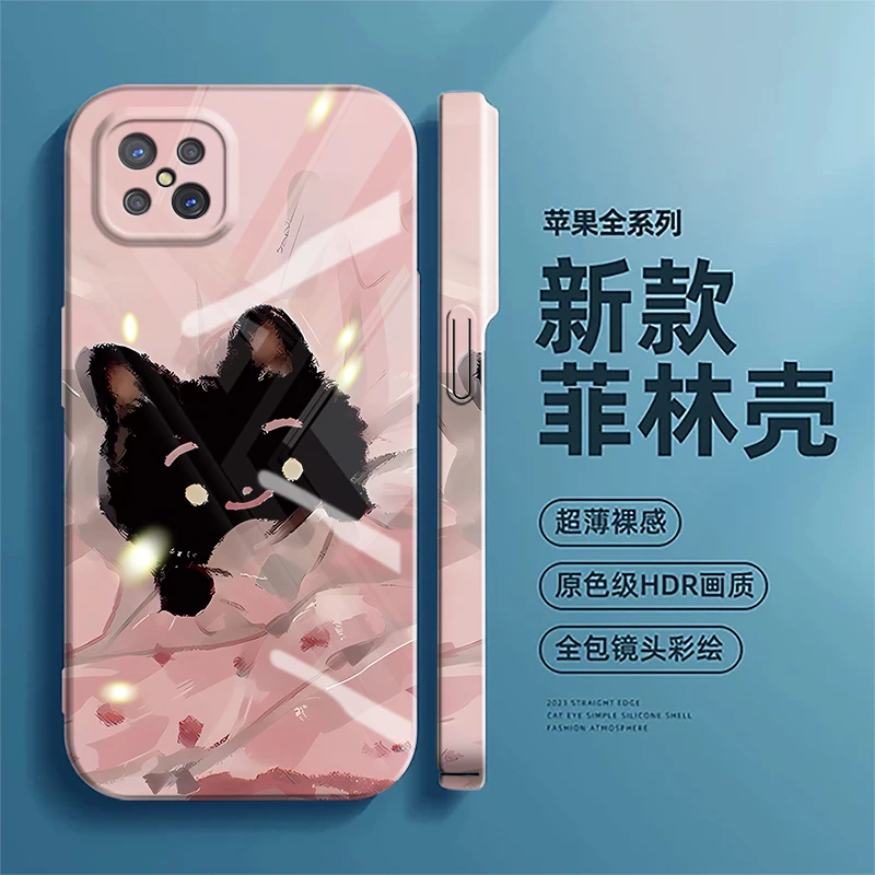 适用OPPOA92S手机壳黑猫新款菲林壳网红潮情侣卡通高级感创意防摔