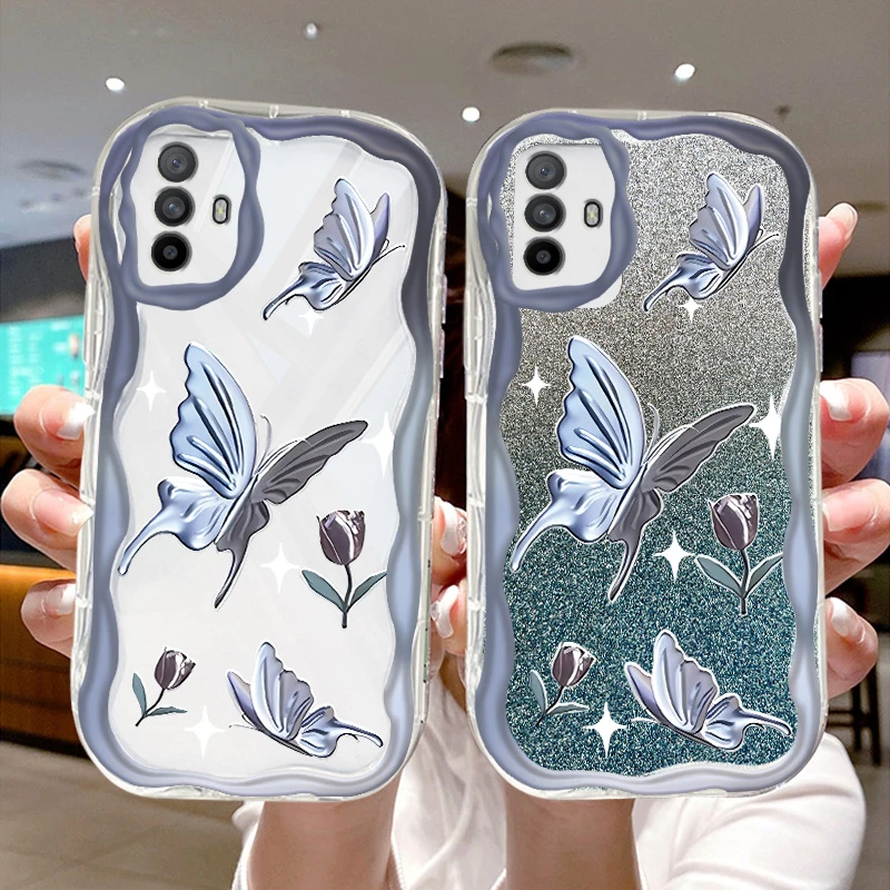 OPPOA95手机壳网红爆款奶油纹蝴蝶透明全包软壳防摔保护套潮牌