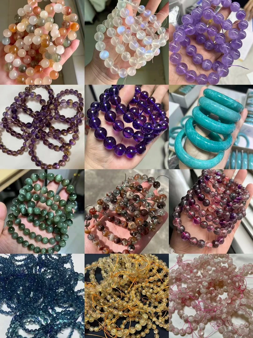 1号链接天然水晶手串女款散珠单圈多圈手链尺寸齐全多样性发一