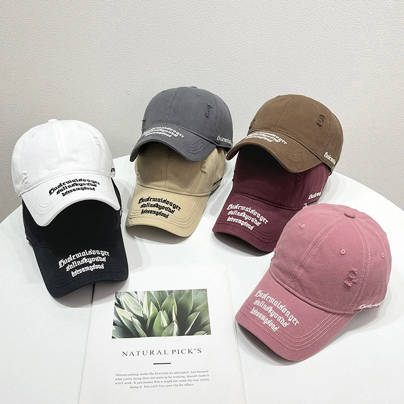 帽子女显脸小ins日系春夏复古梵文刺绣鸭舌帽情侣时尚遮阳棒球帽