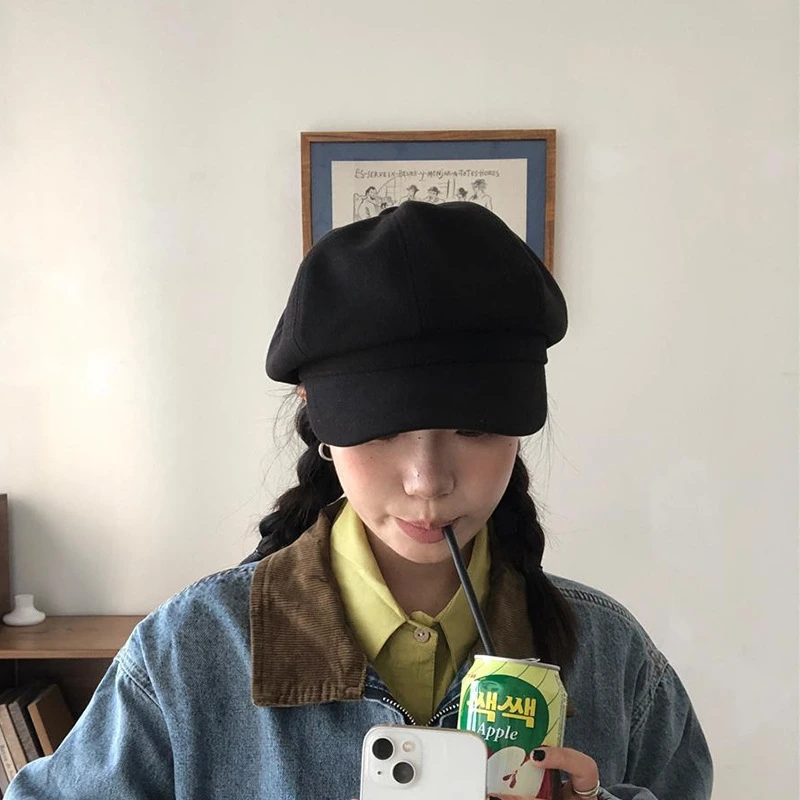 【秋冬美拉德】复古毛呢显脸小八角帽英伦风咖啡色画家帽报童帽潮