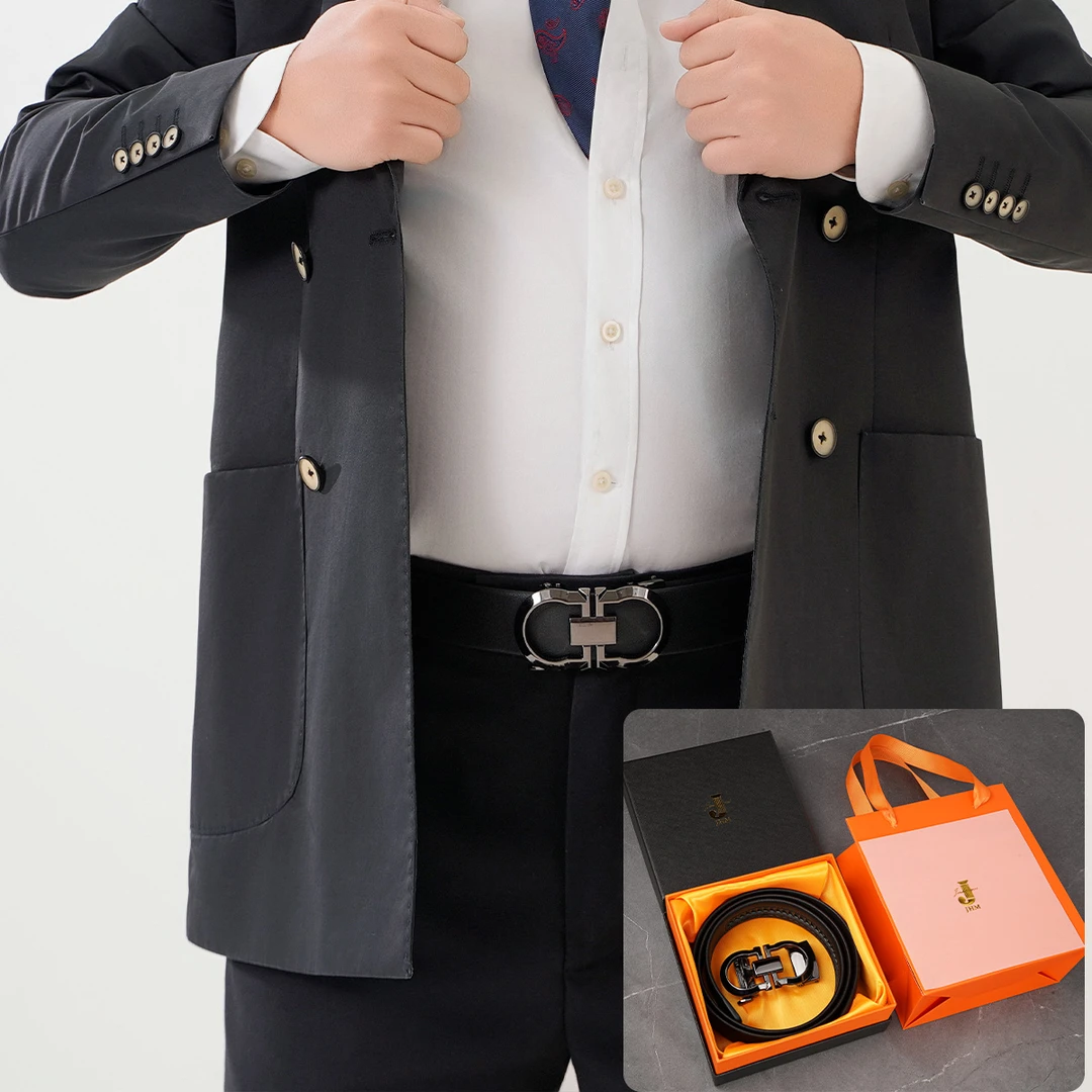 皮带百搭修身双面优雅腰带黑色简约男式休闲穿搭