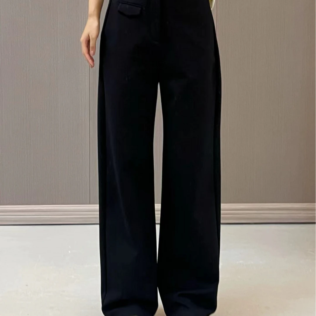 GRAY&COOK超哥轻奢时尚休闲高定宽松洋气百搭黑色镰刀休闲裤K4014