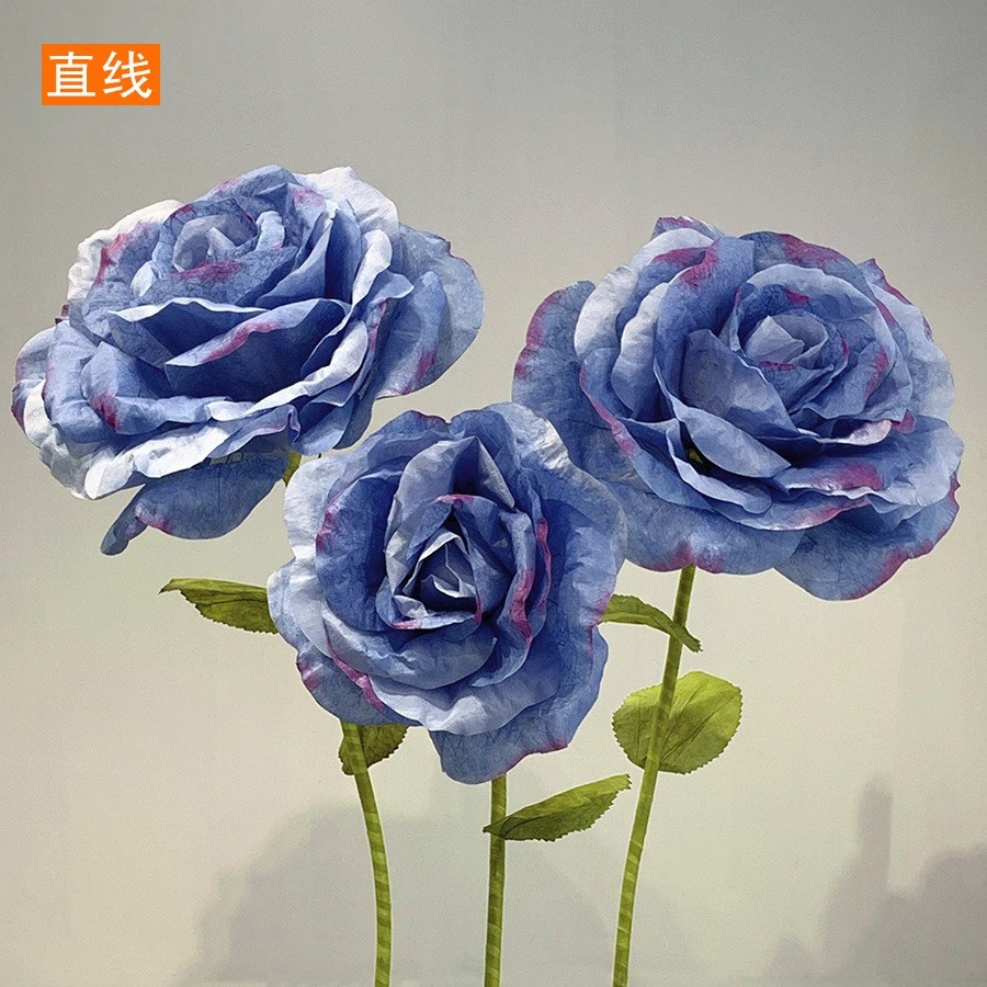 直线大型纸艺花手工玫瑰美陈橱窗布置现场装饰婚庆道具网红仿真花