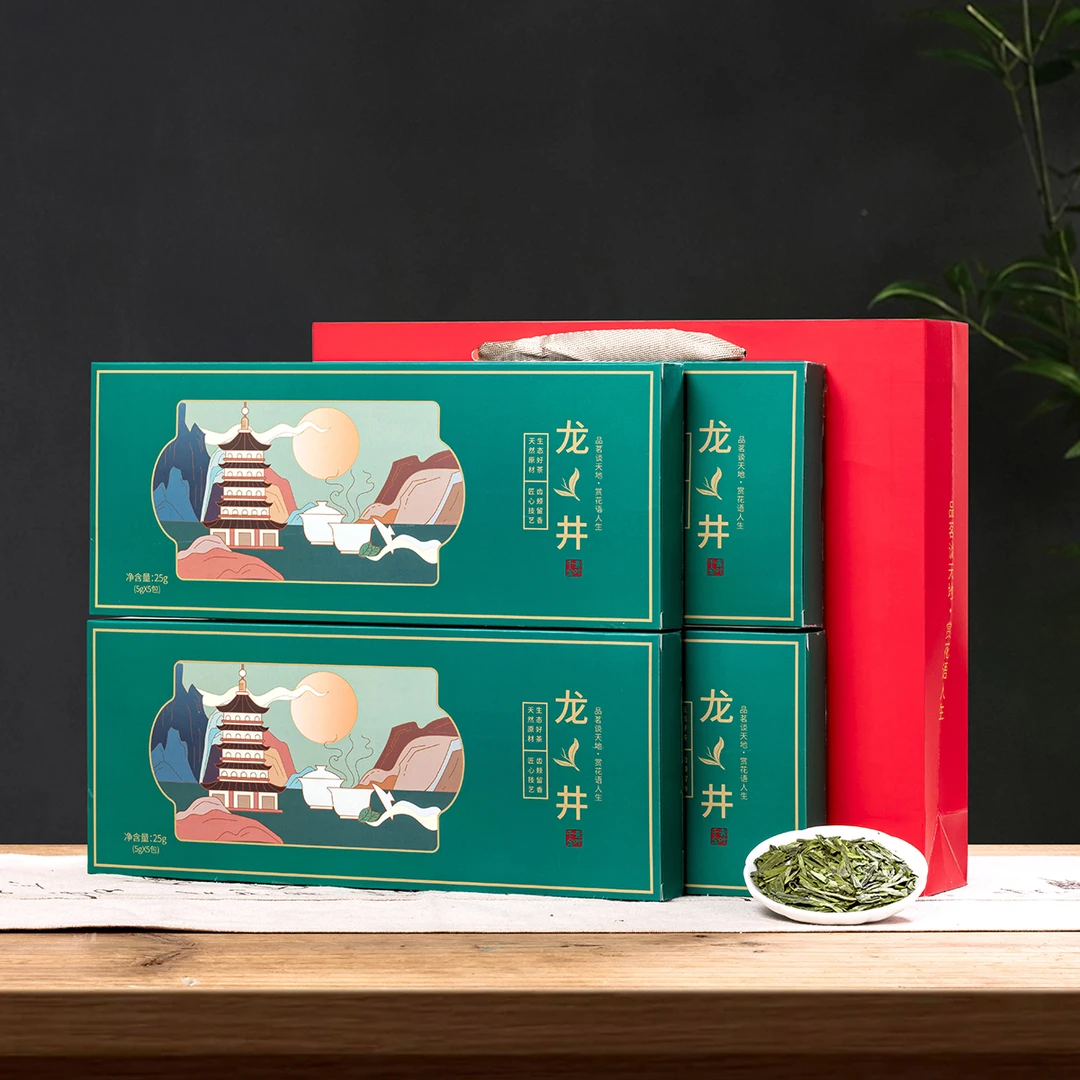 【喜顺茶生活】一叶千金 烟条 龙井绿茶 25g*2条 搭配手提袋 过节送