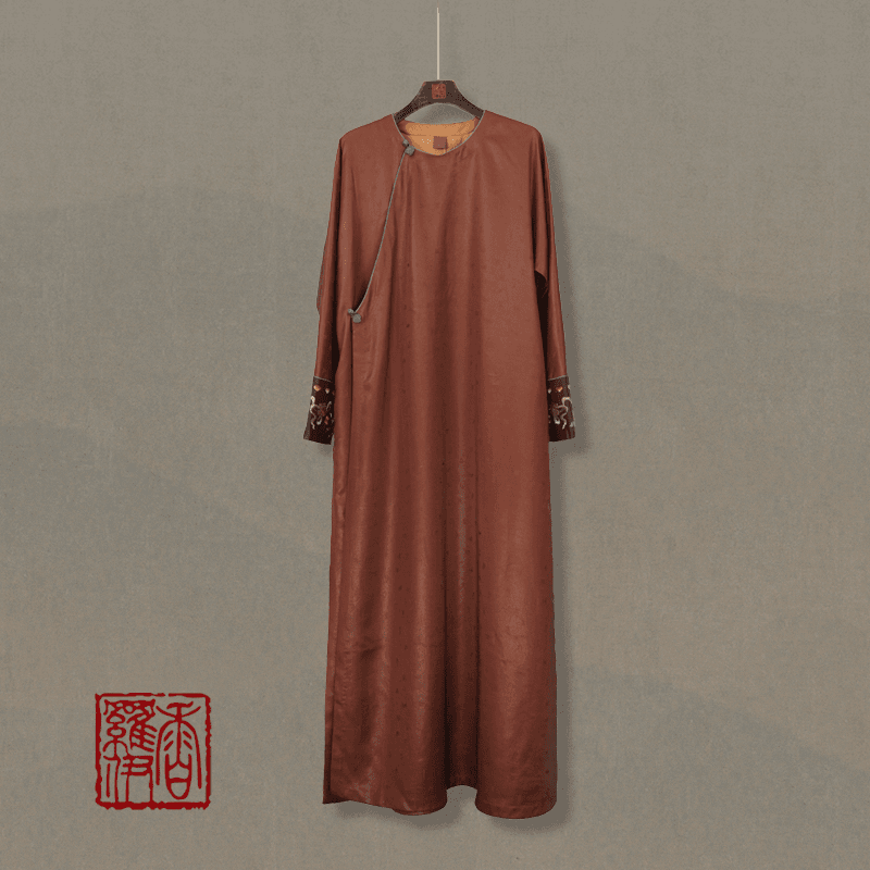 香罗伊【经典】 中国风 团圆冠乐绉时尚复古国风长袍裙