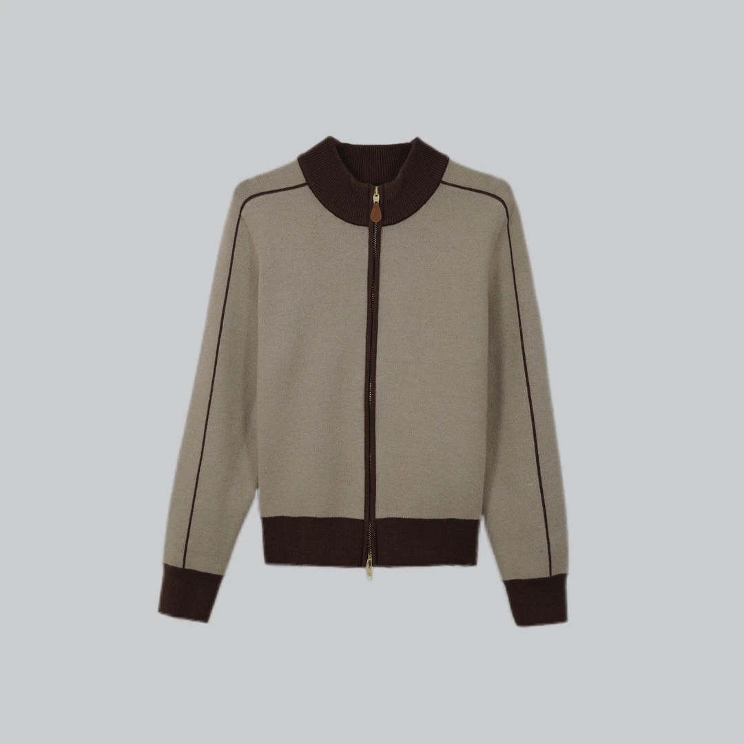 2025秋冬新款羊毛外套休闲有致上衣保暖时尚经典短款拼色