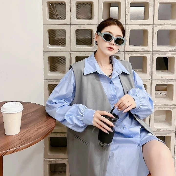 气质西装马甲女大码时尚休闲百搭宽松韩版外套7797