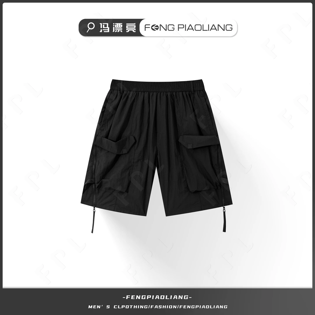 夏季高货工装立体大口袋弄潮儿时尚单品宽松情侣款短裤625