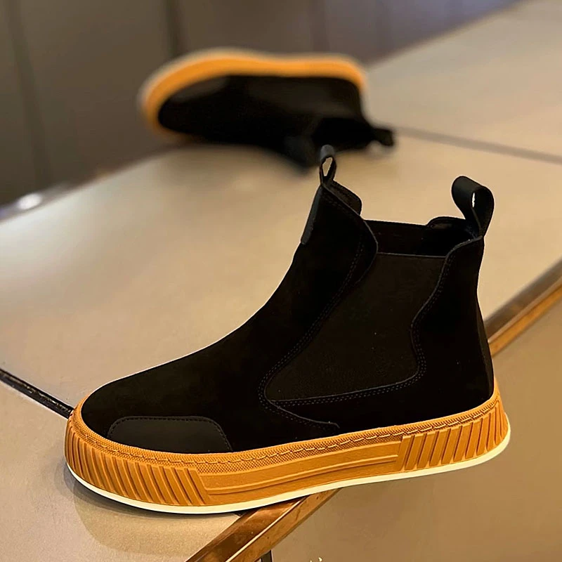 【小扬哥推荐】马丁靴2023秋冬季加绒棉鞋英伦风韩版高帮休闲男鞋