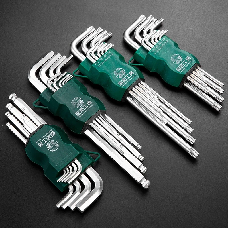 盛拓内六角扳手套装平头球头内六方五金工具 内六角板手加长强劲