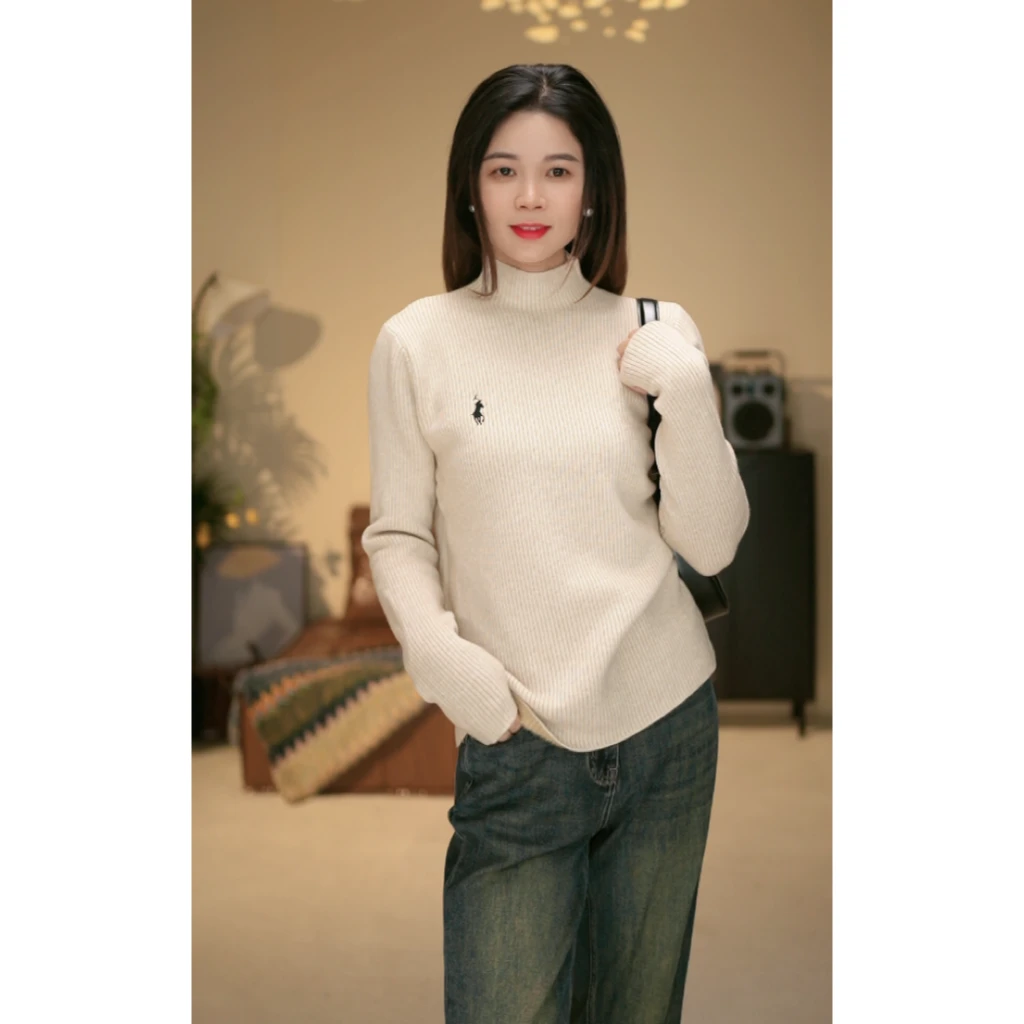 冬季洋气高端半高领毛衣时尚打底衫加绒加厚长袖一体绒百搭修身
