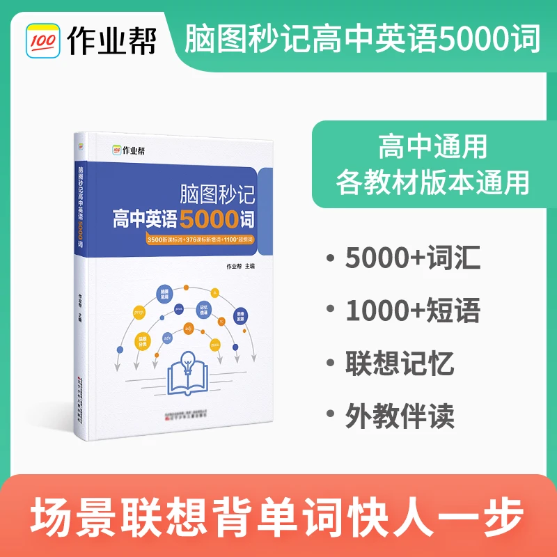 作业帮脑图秒记英语小学1000词 初中2500词 高中5000词必备词汇