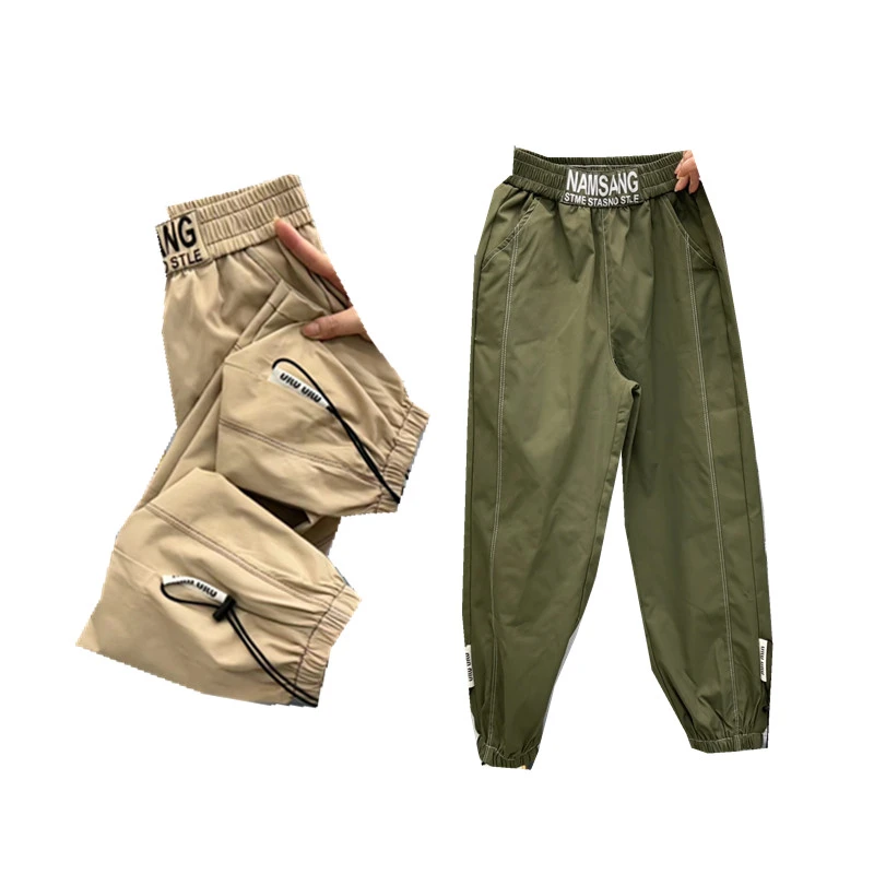 夏季新款休闲时尚百搭宽松显瘦薄款韩版潮流速干九分束脚工装裤女