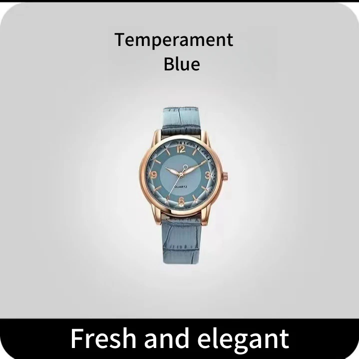 清新圆盘气质潮流森系女士腕表——036清新淡雅蓝色