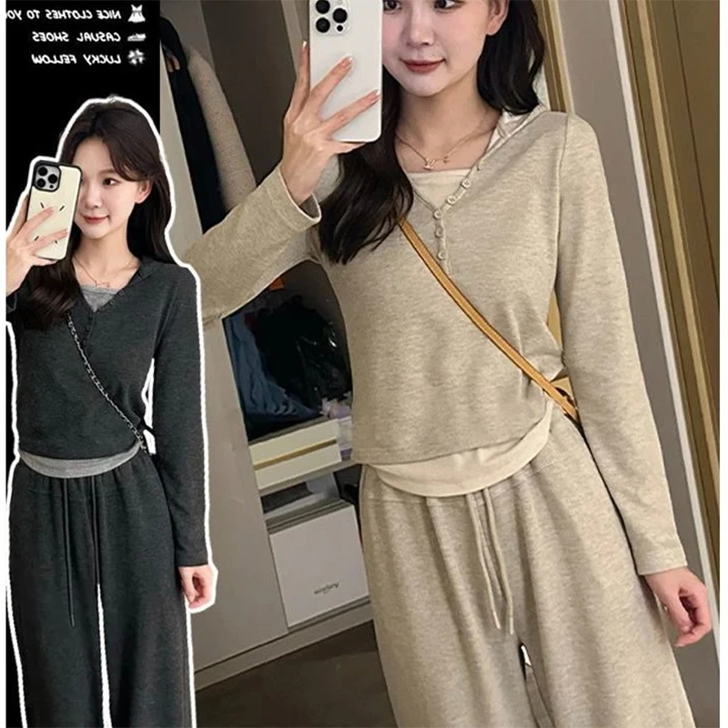 { 十一 }孕妇装2024新款简约慵懒套装高级感早秋款气质卫衣阔腿裤