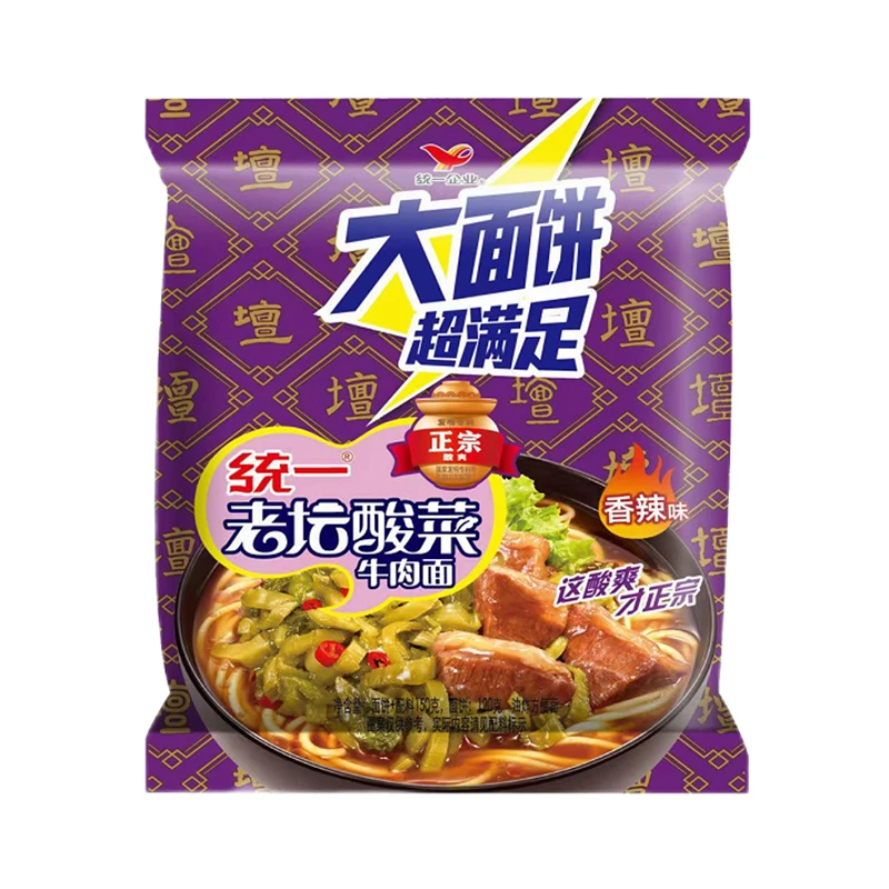 统一老坛酸菜牛肉面袋面 大面饼  150g