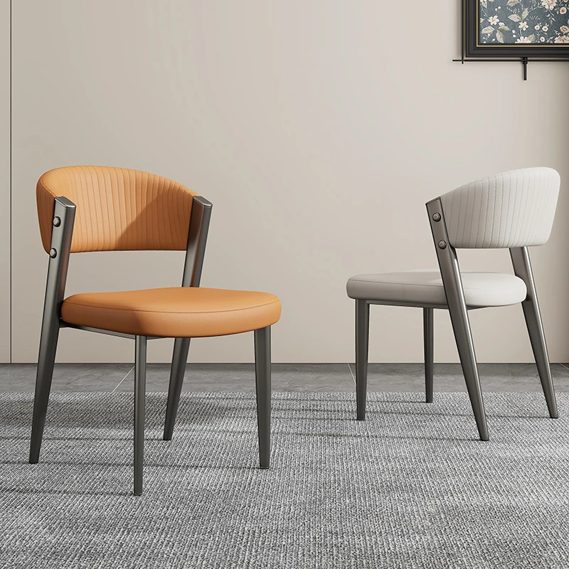 意式轻奢CC餐椅设计师样板房简约梳妆台半弧靠背椅家用餐厅椅子