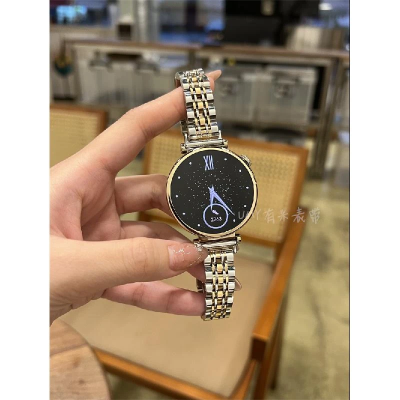 适用于华为手表GT4/3/2新款不锈钢小蛮腰表带watch4/3/buds高级感