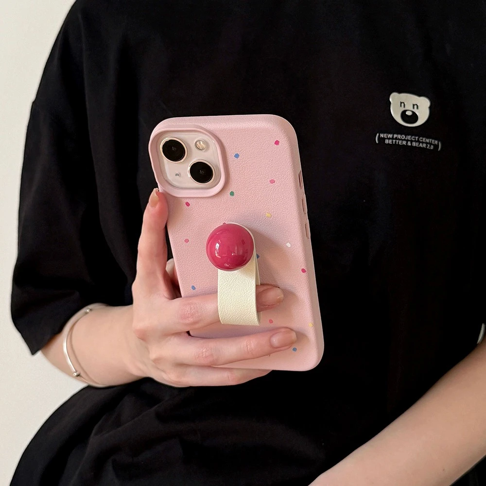 可爱小圆球小波点韩ins适用于苹果15ProMax全包iPhone13/12软壳女
